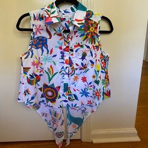 Milly button down tie back top